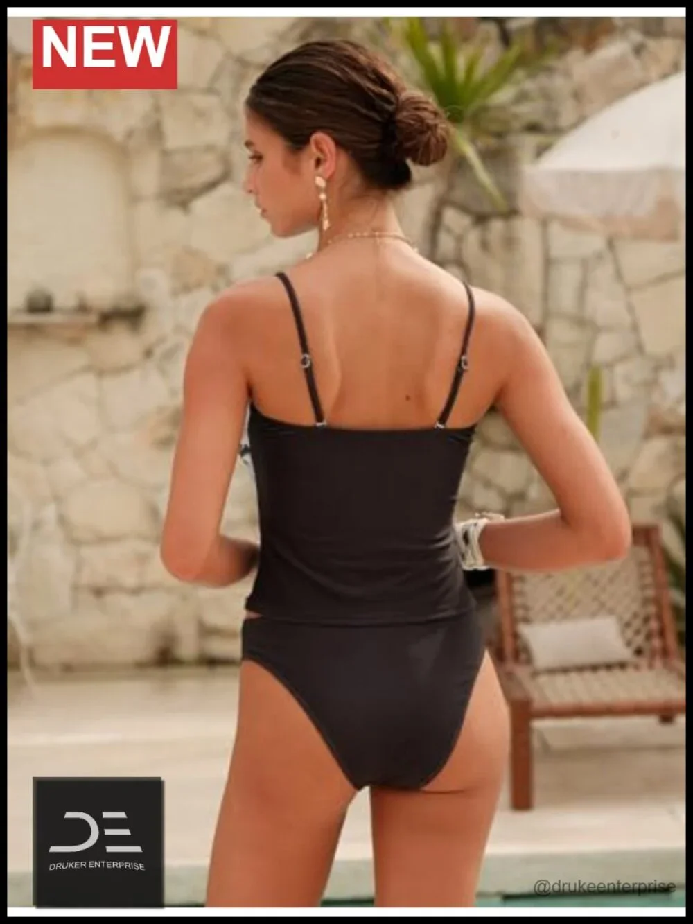 Floral Tankini Set with Tummy Control Bandeau High Cut Thong Bottom Swimwear